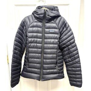 Patagonia Black Puffer Coat Hood Down Full Zip Women's S READ Netplus Shell